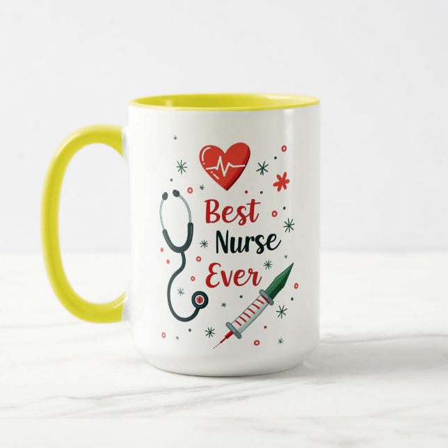 Beste Krankenschwester je - Funny Playful Design Tasse (Links)