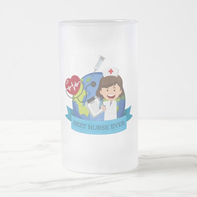 Beste Krankenschwester je Mattglas Bierglas (Mittel)