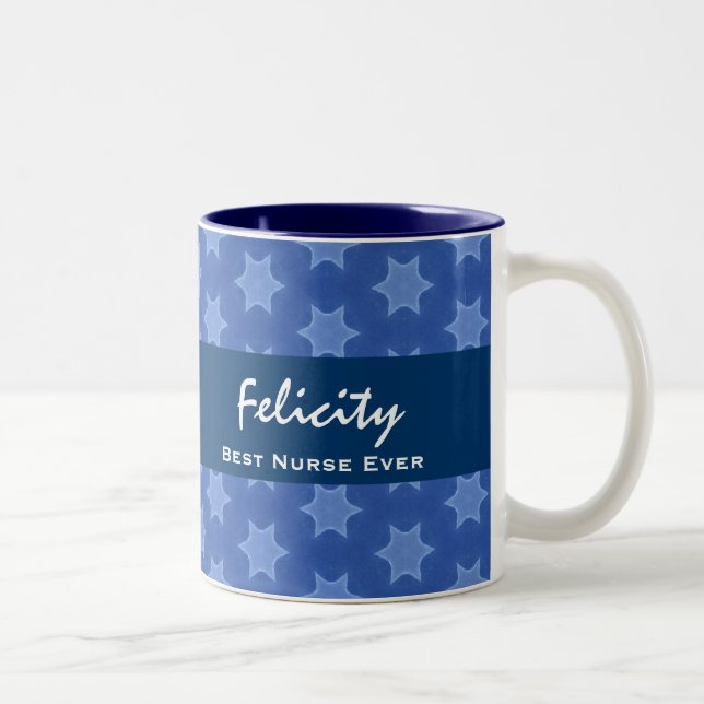 Beste KRANKENSCHWESTER überhaupt blaue Zweifarbige Tasse (Rechts)