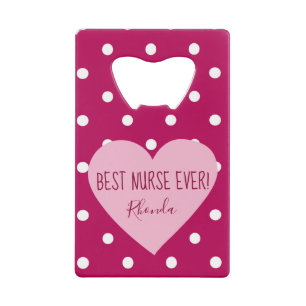 Beste Krankenschwester-überhaupt Rosa-Tupfen Geldbeutel Flaschenöffner