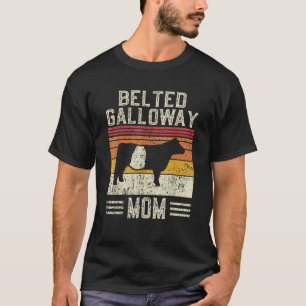 Beste Kuh-Mama Frauen Vintage-Rind Gürtelt Gallowa T-Shirt