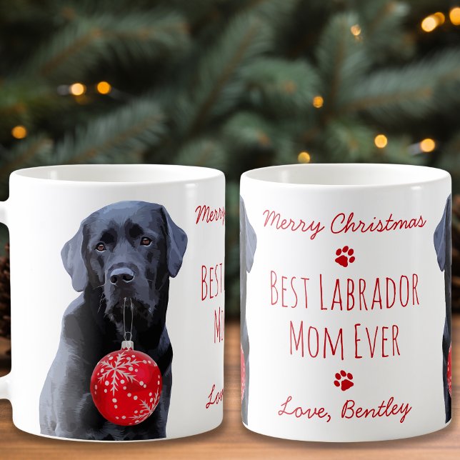 Beste Labrador-Mama Weihnachten Niedliches Schwarz Kaffeetasse (Von Creator hochgeladen)