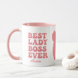 Beste Lady Boss je Retro Rosa Individuelle Name Ta Tasse