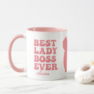 Beste Lady Boss je Retro Rosa Individuelle Name Ta Tasse
