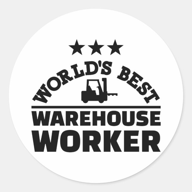Beste Lagerarbeitskraft der Welt Runder Aufkleber (Vorderseite)