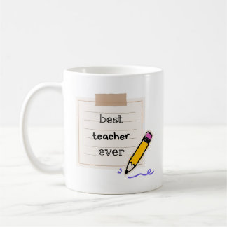 Beste-Lehrer-Tasse – Süßes Bleistift-Design-Gesche Kaffeetasse