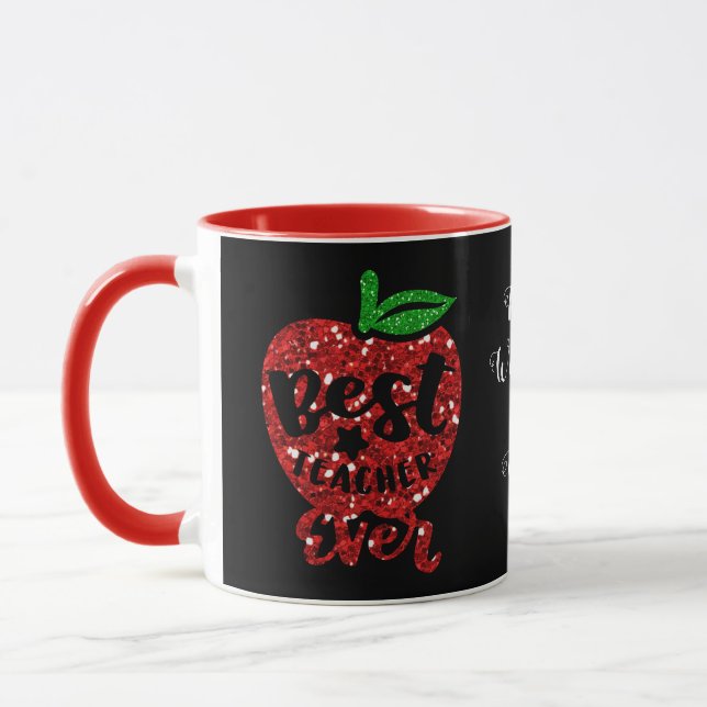 Beste Lehrer-überhaupt personalisierte Tasse (Links)