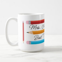Beste Lehrerin Blaue rote Gelbe Stifte Kaffeetasse
