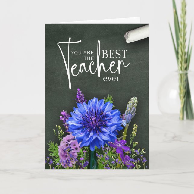 Beste Lehrerin Florale Grüße Karte (Vorderseite)