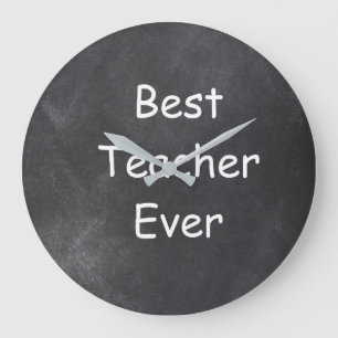 Beste Lehrerin je Chalkboard Design Geschenk Idee Große Wanduhr