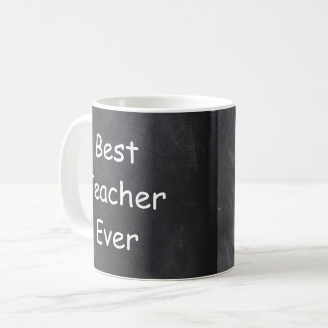 Beste Lehrerin je Chalkboard Design Geschenk Idee Kaffeetasse (Vorderseite Links)