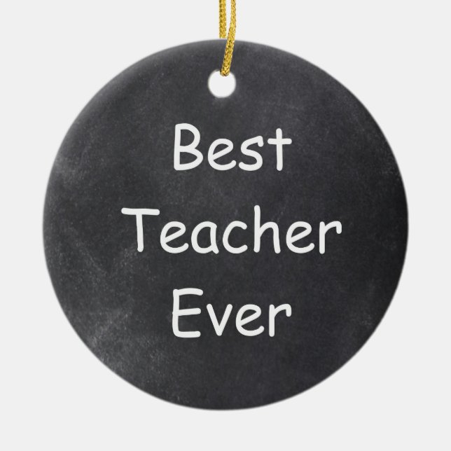 Beste Lehrerin je Chalkboard Design Geschenk Idee Keramik Ornament (Vorne)