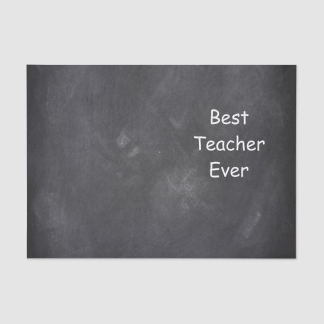 Beste Lehrerin je Chalkboard Design Geschenk Idee Seidenpapier (Vorderseite)