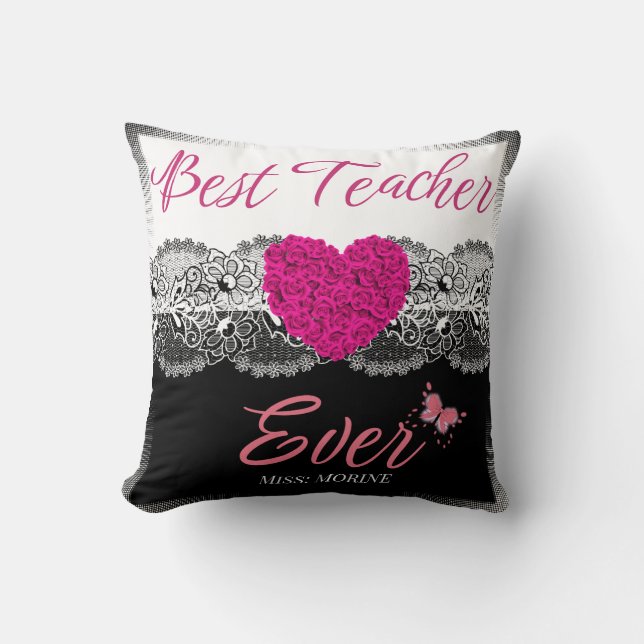 Beste Lehrerin je Geschenk für das Klassenzimmer Kissen (Vorderseite)