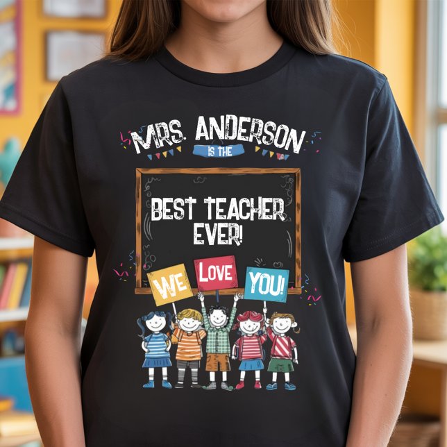 Beste Lehrerin je Geschenk für maßgeschneiderte Le T-Shirt (Von Creator hochgeladen)