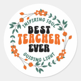 Beste Lehrerin je Geschenksticker Runder Aufkleber