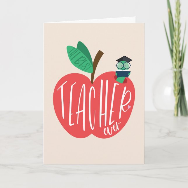 Beste Lehrerin je, Lehrerin Wertschätzung Danke (Vorderseite)