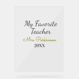 Beste Lehrerin je Name Datum Jahr einfache Schule Acrylschild