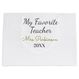 Beste Lehrerin je Name Datum Jahr einfache Schule Große Geschenktüte