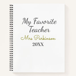 Beste Lehrerin je Name Datum Jahr einfache Schule Notizbuch