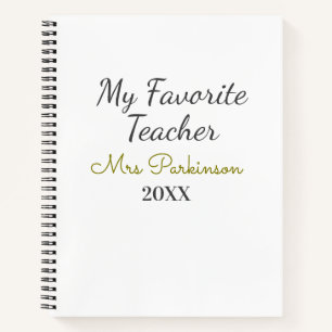 Beste Lehrerin je Name Datum Jahr einfache Schule Notizbuch