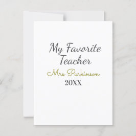 Beste Lehrerin je Name Datum Jahr einfache Schule Postkarte