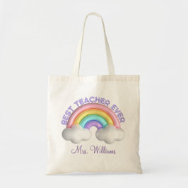 beste Lehrerin je niedlich Regenbogen personalisie Tragetasche