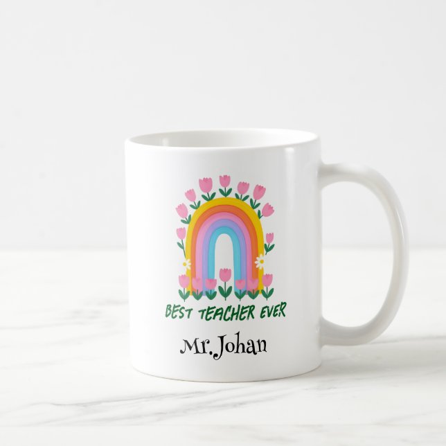 Beste Lehrerin je Rainbow-Tasse Kaffeetasse (Rechts)