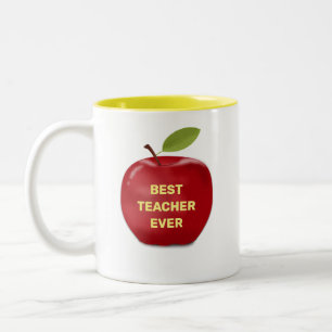 Beste Lehrerin je & Red Apple Zweifarbige Tasse