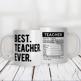 Beste Lehrerin je schwarz + Essbare Ernährung Fakt Jumbo-Tasse