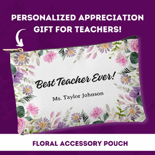 Beste Lehrerin je Wertschätzung Geschenk Custom Fl Zubehörtasche