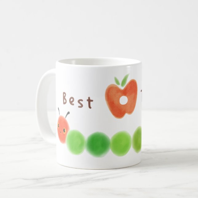 Beste Lehrerin Raupen-Tasse  Kaffeetasse (Vorderseite Links)