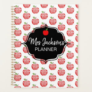 Beste Lehrerin Red Apple Wort Cloud danke Planer