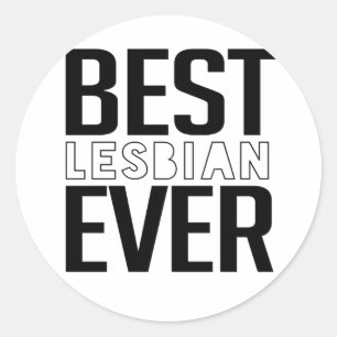 BESTE LESBE EVER T-Shirt Runder Aufkleber