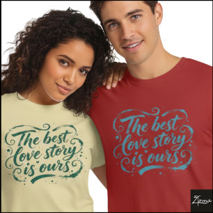 Beste Liebesgeschichte Brush Script Grunge T-Shirt
