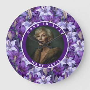 Beste Lilien Fantasy Sommerparty Große Wanduhr
