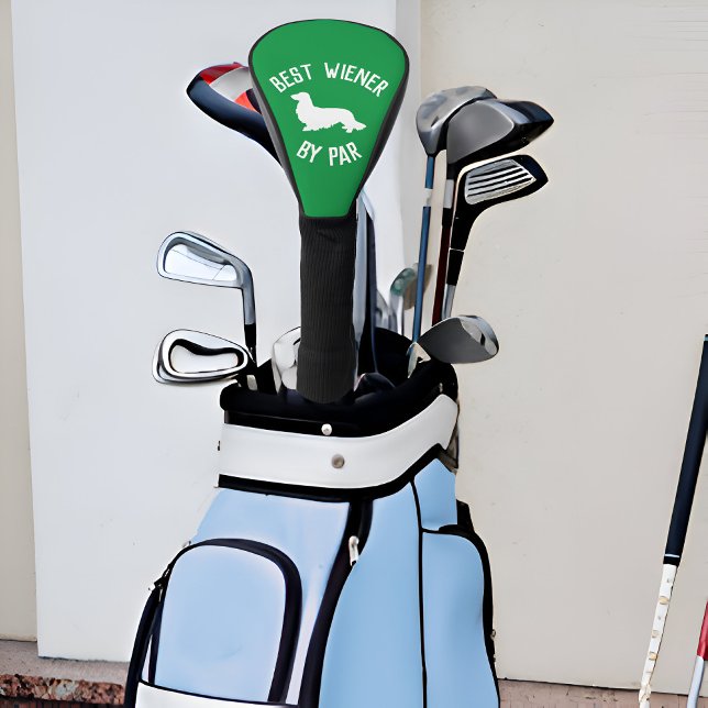 Beste Long Hair Dackel Dog by Par Golf Head Cover Headcover (Best wiener by par - long hair dachshund golf head covers)