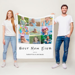 Beste Mama 9 Foto Collage Fleece Blanket