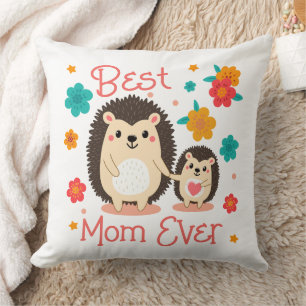 Beste Mama Aller Zeiten Mutter und Baby Igel Kissen