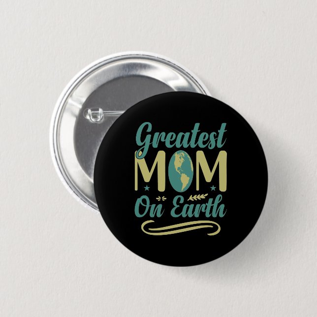 Beste Mama am Tag der Mütter der Erde Button (Vorne & Hinten)