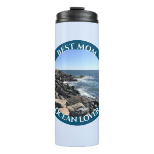 Beste Mama Atlantische Ozeanwellen des Blauen Ther Thermosbecher