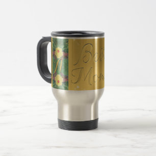 "Beste Mama" bläserne Brass-ähnliche Monogramm-Tas Reisebecher