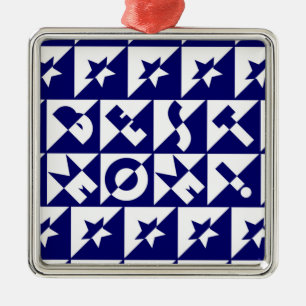 Beste Mama Blau mit Weitem Muster Sterne Ornament