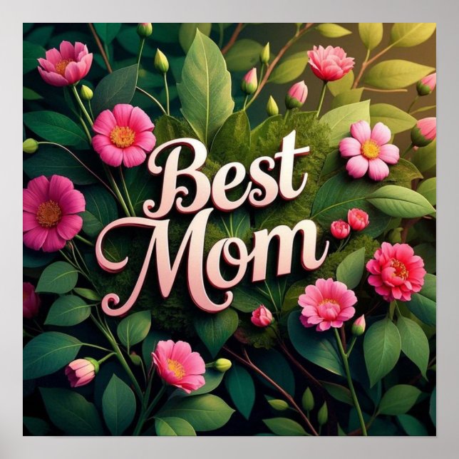 Beste Mama Blumenkohl-Blume für den Muttertag Poster (Vorne)