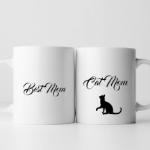 Beste Mama Cat Mama schwarz-weiß