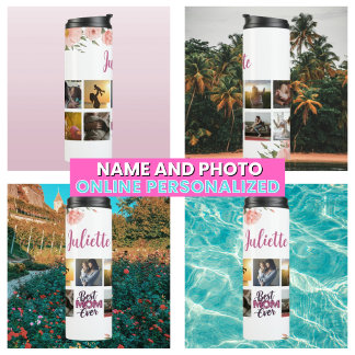 Beste Mama der Blume je Muttermund FotoCollage Thermosbecher