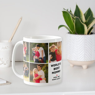 Beste Mama der Welt modernes Fotokollage Kaffeetasse