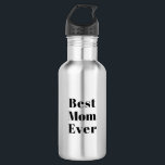 Beste Mama Die schwarze moderne Typografie Edelstahlflasche<br><div class="desc">Beste Mama Jeden modernen schwarzen Typografen Edelstahlflasche</div>