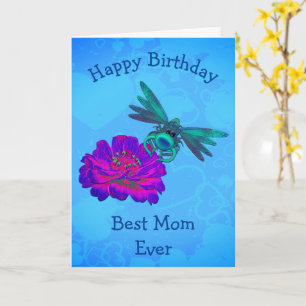 Beste Mama Dragonfly Personalisiert Geburtstag Karte