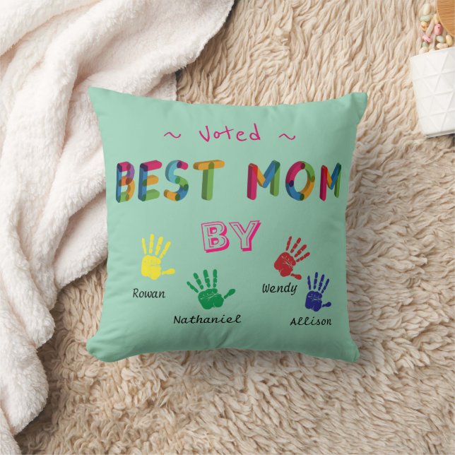 Beste Mama Druckkunst auf Green Personalize Kissen (Decke)
